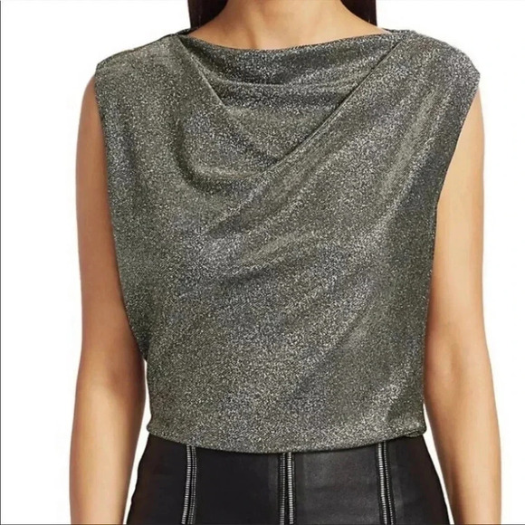 RtA Tops - RtA Selma Sparkle cowl neck top